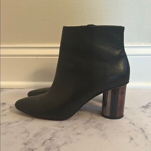 Zara Black Ankle Boots with Round Heel Size 9 (40)